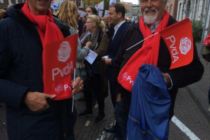 Manifestatie tegen de dividendbelasting en vóór investeringen in publieke sector